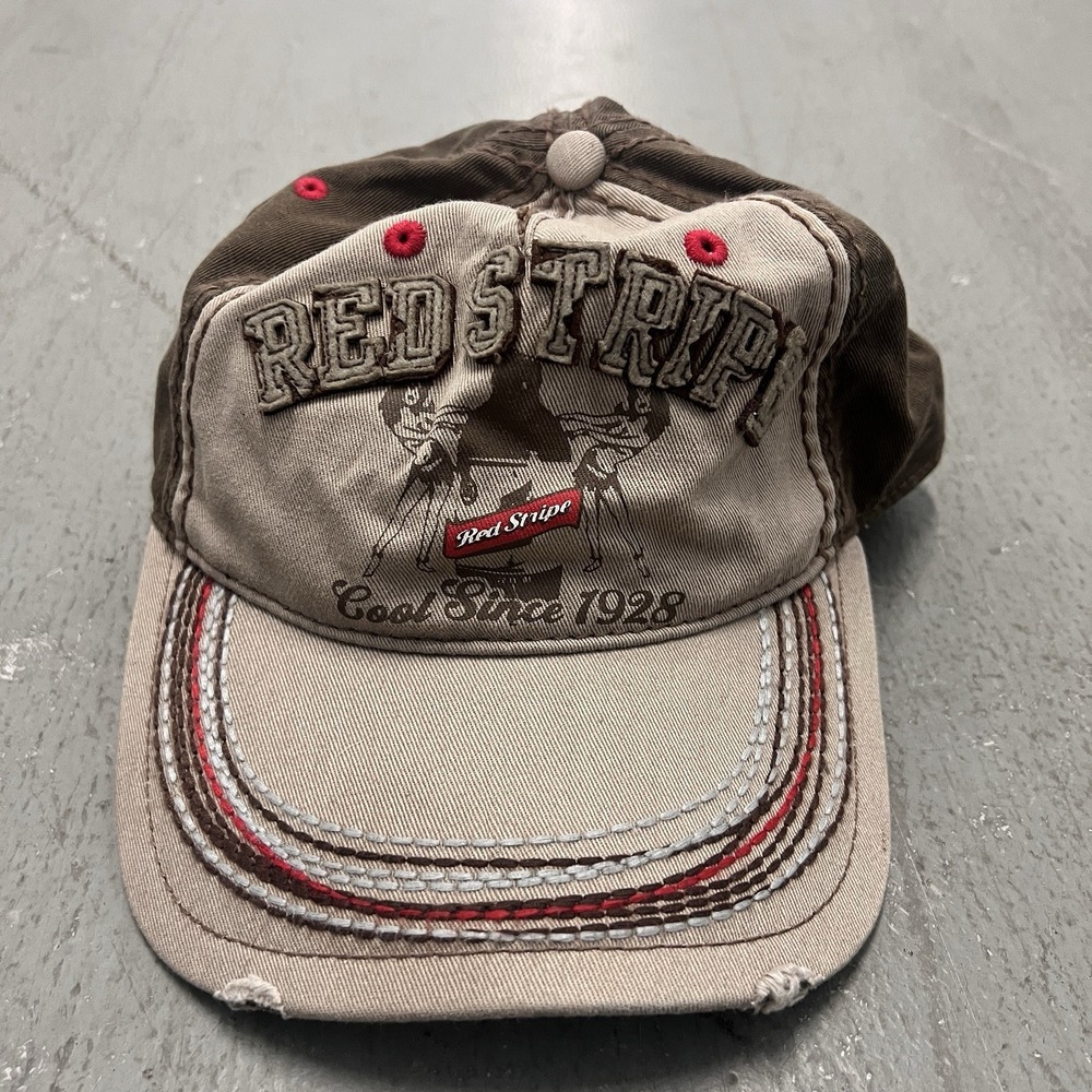 Budweiser Hat Red Stripe Embroidery Logo Adjustable Baseball Cap Beer Promo Gear